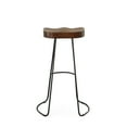 thumbnail image 2 of HomeRoots 516201 31 in. Steel Backless Bar Height Bar Chairs with Footrest, Chestnut & Black - Set of 2, 2 of 3