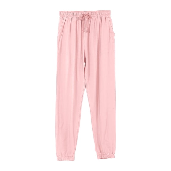 aidice Summer Pants for Women Comfy Casual Drawstring Solid Color Elastic Waisted Jogger Pants Pockets