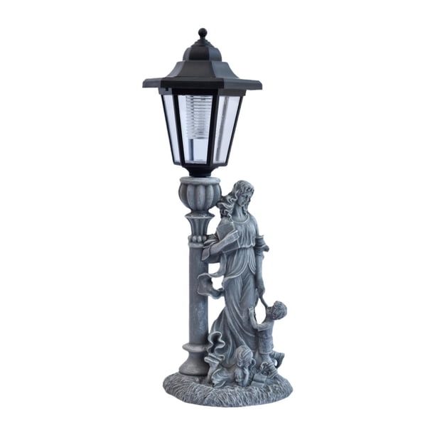 Estatua Solar con Luces Madre E Hijos Ornamentación de Jardín Figura Decorativa Resina Resistente a La Intemperie Adecuada para Jardín Balcón