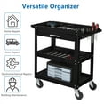 thumbnail image 3 of TUFFIOM 3 Tier Rolling Tool Cart with Drawer, 330 LBS Capacity Industrial Steel Service Utility Cart Tool Organizer, 3 of 7