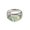 Silver Green, variant on Women Stainless Steel Unique Elegance Vintage Retro Statement Transparent Gemstone Ring Wedding Band Silver Size 8