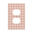 thumbnail image 1 of DouZhe 1-Gang Duplex Outlet Cover, Red Pink Classic Plaid Decorative Wall Plates, 1 of 7