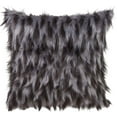 thumbnail image 1 of Glam Faux Fur Decorative Throw Pillow with Down Filled Insert 18 x 18 Inch Black, 1 of 3