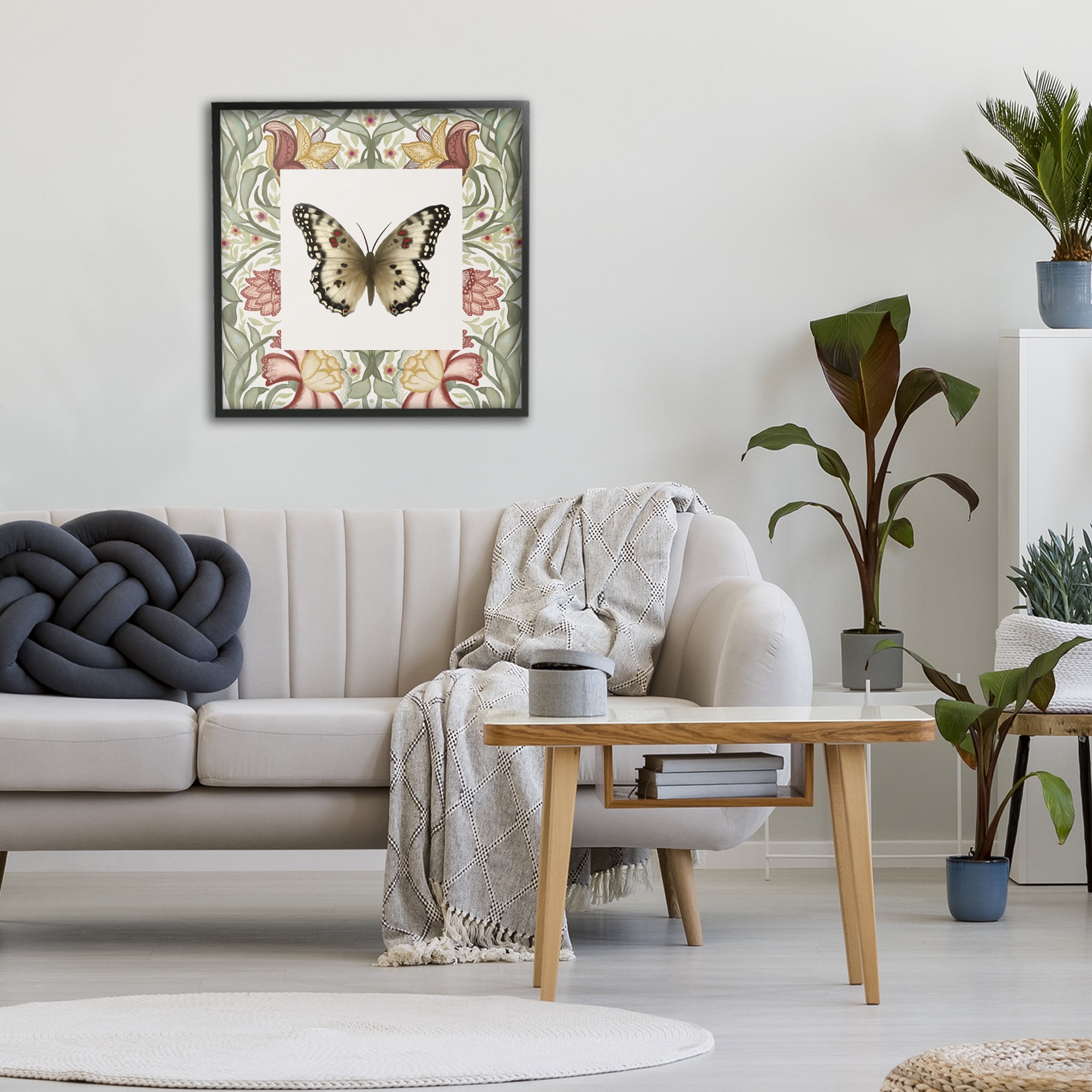 Stupell Industries Warm Toned Baroque Butterfly Black Framed Giclee Art, design by Elizabeth Medley