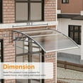 thumbnail image 3 of JOYMOR 30" x 40" Window Awning, Door Awnings Canopy Exterior, Doors Polycarbonate Cover, Patio Door Awning Rain Snow Sunlight Protection Hollow Sheet, 3 of 7