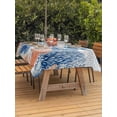 thumbnail image 3 of Outdoor Tablecloth with Umbrella Hole for Patio/Picnic/Party/Camping, Coastal Whale Waterproof Table Cloth Rectangle Table Cover Washable, Summer Nautical Ocean Coral Starfish (52"x 70"), 3 of 9