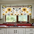 thumbnail image 3 of Yayeee Kitchen Curtains Tier Set of 2 Light Filtering 57"x36" Over Sink Window Panels, White Watercolor Sunflowers, 3 of 7