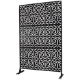 thumbnail image 5 of Tcbosik Metal Privacy Screen for Outdoor, 76"H x 48"W Patio Decorative Metal Fence, Divider Screen for Outside Deck Balcony Garden, Deck, Black, 5 of 8