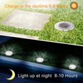 thumbnail image 2 of Solar Garden Light, 4 Pieces 16 Led Solar Powered Outdoor Ground Light Waterproof Stainless Steel Recessed Spotlight, Cool White, 2 of 3