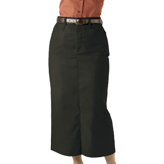 Ed Garments Women's Chino Long Length Wrinkle Resistant Skirt, BLACK, 18
