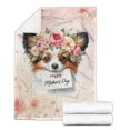 thumbnail image 2 of Happy Mother's Day Papillon with Flower Crown and Greeting Card Cozy Fleece Blanket Pap Butterfly Dog Lover Warm Soft Throw Blanket - 13004, 2 of 5