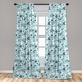 thumbnail image 5 of Ambesonne Winter Curtains, Snowflakes Circles Dots Art, Pair of 28"x84", Dark Turquoise and Pale Teal, 5 of 5