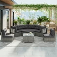 thumbnail image 6 of Miekor Furniture Patio Furniture Set Outdoor Furniture Daybed Rattan Sectional Furniture Set Patio Seating Group With Cushions and Center Table for Patio, Lawn, Backyard, Pool, Grey W5UAAE, 6 of 9