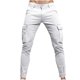 thumbnail image 2 of Pantalones largos para hombre, moda informal, color liso, botones, cremallera, bolsillo, ropa de trabajo, pantalones, blusa y pantalones de poliéster para hombre, 2 of 6