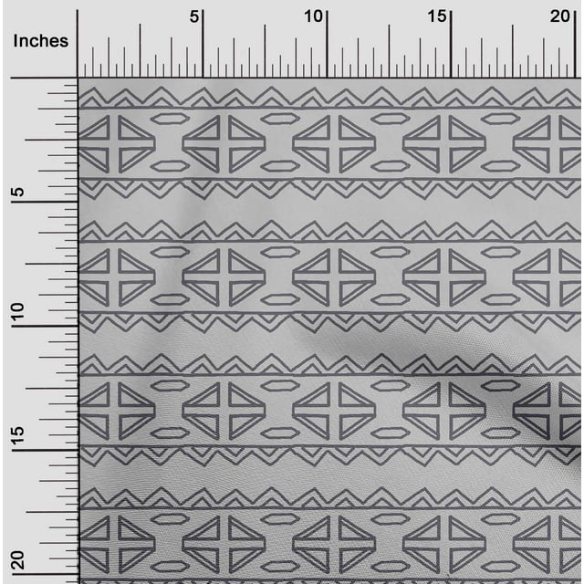 oneOone Tissu en Coton Cambric Chevron & Triangle Tissu Décoratif Imprimé BTY 56 Pouces de Large
