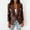 Brown, variant on Double Breasted Fancy Buttons Leather Blazer Women Long Sleeve Coat Style Leather Jacket Women