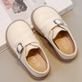 thumbnail image 4 of dmqupv Chaussures de Danse pour Tout-Petites Fille, Cuir Britannique Rétro, Bout Rond, Chaussures Simples, Chaussures pour Enfants, Beige, Taille US 1.5, 4 of 8