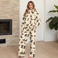thumbnail image 4 of Xixirimido Dachshunds Paws Beige Print Women 2 Piece Lounge Sets Fall Fashion Outfit Sweatsuits Long Sleeve Sweatshirt & Wide Leg Sweatpants Matching Tracksuit Set, Medium, 4 of 7