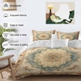 thumbnail image 3 of Vintage Flowers Pattern Duvet Cover Set Twin Size, Blue Classical Bohemian Retro 4 Piece Soft Microfiber Bedding Set with 1 Duvet Cover, 1 Flat Sheet, 2 Pillowcases, 3 of 9