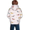 thumbnail image 3 of Bingfone Dachshund Dog Puppy Pattern Youth Classic Hoodies Soft Hooded Pullover Sweatshirts for Girls and Boys, 3 of 6