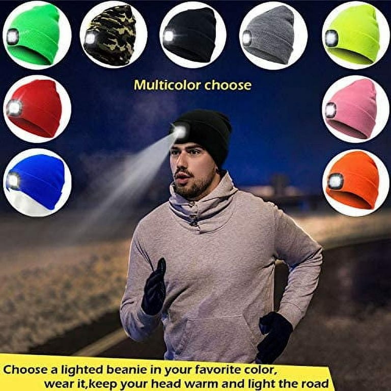 GRNSHTS LED Beanie Hat with Light, Unisex USB Rechargeable Knitted Lighted  hat, Winter Warm Unisex Lighted Headlamp Cap for Fishing,Camping,Hunting