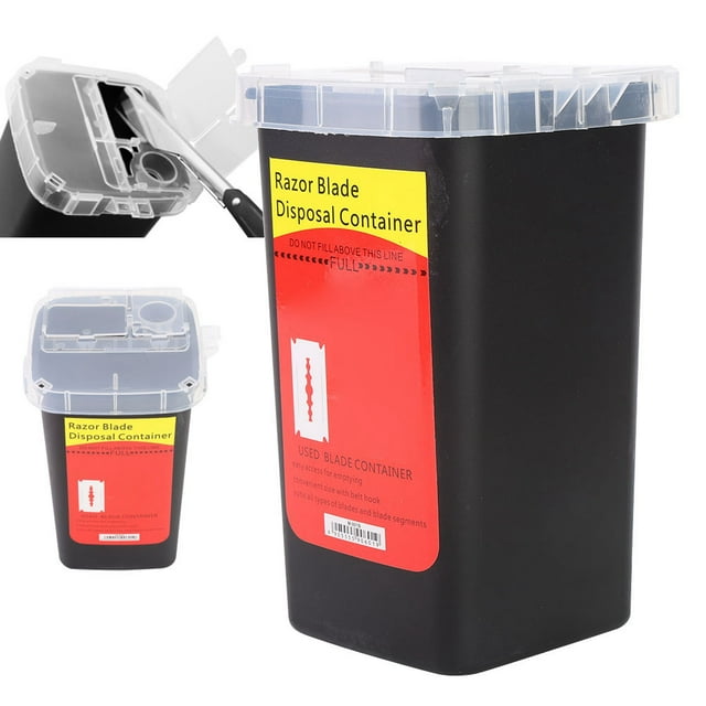 Sharps Disposal Container for Needle Waste Storage Box, Translucent Lid, Fliptop, Hard Material, Sealed with