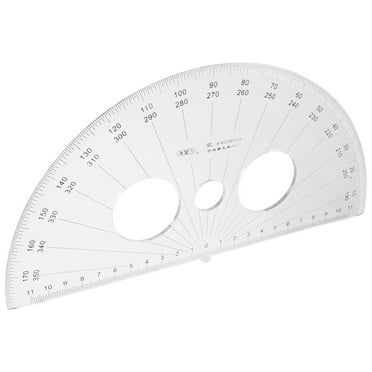 IFANLANDOR 1Set Tools Protractor for Math Lesson Transparent Plastic Half Circle Student