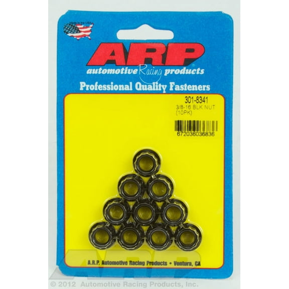 ARP 301-8341 Black 3/8-16 12pt nut kit