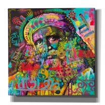 Epic Graffiti 'Sadhguru' by Dean Russo, Canvas Wall Art, 37"x37"