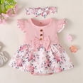 thumbnail image 2 of NOLDARES Baby Girls Sleeveless Romper Newborn Ruffled One Piece Bodysuit Infant Cute Toddler Outfits for Girls(Pink,0-3 Months), 2 of 7