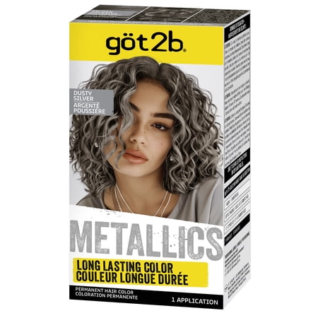 Got2b Metallics Permanent Hair Color, M72 Dusty Silver