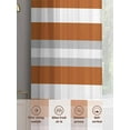 Burnt Orange Grey Stripe Sheer Curtains for Living Room Bedroom
