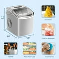 thumbnail image 5 of YUKOOL Countertop Ice Maker with Handle Portable Ice Maker, 26lbs/24 Hours, 6 Minutes/9 Ice Cubes, S/L Bullet Ice, Self Cleaning, Suitable for Home, Kitchen, Office, Leisure Area(GREY), 5 of 5
