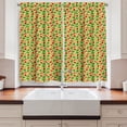 thumbnail image 2 of Ambesonne Tropical Kitchen Curtains, Leaf Strawberry Watermelon, 55"x39", Burgundy and Fern Green, 2 of 3