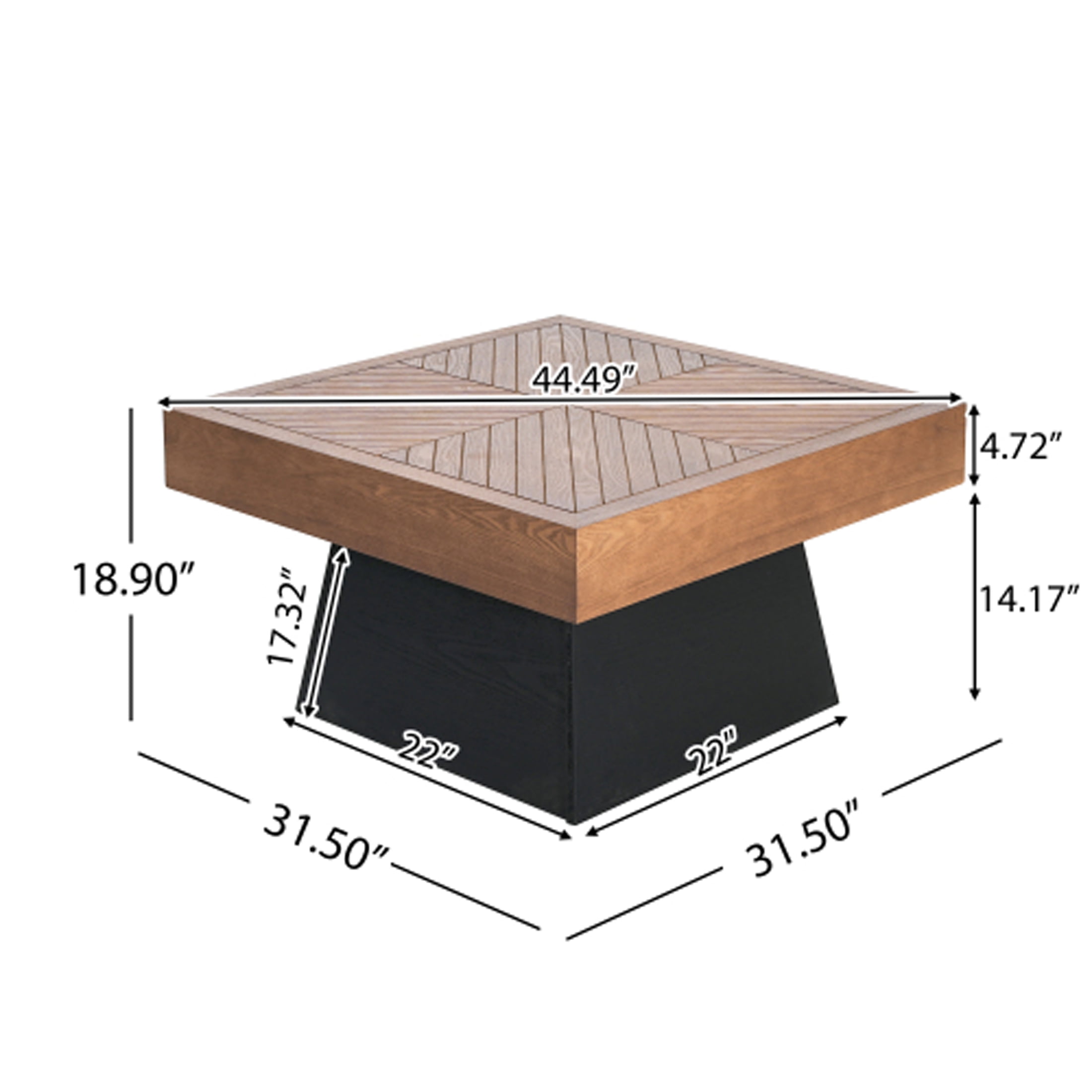 Kevinplus 31.50" Modern Flower Shaped Coffee Table with Storage for Living Room, Apartment, Office, Dark Brown