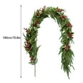 thumbnail image 3 of Christmas Cane Decor, Simulation Pine Garland with Red Berries, 70.5 Inch Faux Norfolk Pine, for Staircase Banister, Holiday Mantel, and Front Door Decorations, Red and Green, By FAJHHA, 3 of 9
