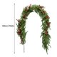 thumbnail image 3 of Decoración navideña con caña de simulación para escalera de casa, 180 cm, pinos Norfolk, hojas navideñas, caña de frutos rojos, 3 of 5