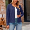 thumbnail image 2 of Posijego Women's Crewneck Cardigan Sweaters Knit Long Sleeve Cropped Cardigans Lightweight Outerwear, 2 of 9