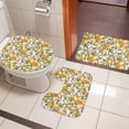 thumbnail image 5 of Summer Lemon Bathroom Rugs Set Vintage Leaves Plant Non Slip Absorbent Soft Bath Mats 3 Piece Set with Bathroom Rug, U-Shaped Floor Mat, Toilet Seat Cover Large Size, 5 of 9