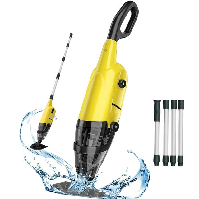 Cordless Pool Vacuum Cleaner for Above Ground Pool & In Ground Rechargeable Pool Vacuum Cleaner - 90 Mins Runtime, with 69" Telescopic Pole, Spa Vacuum for Hot Tub- Fast 3H Charge