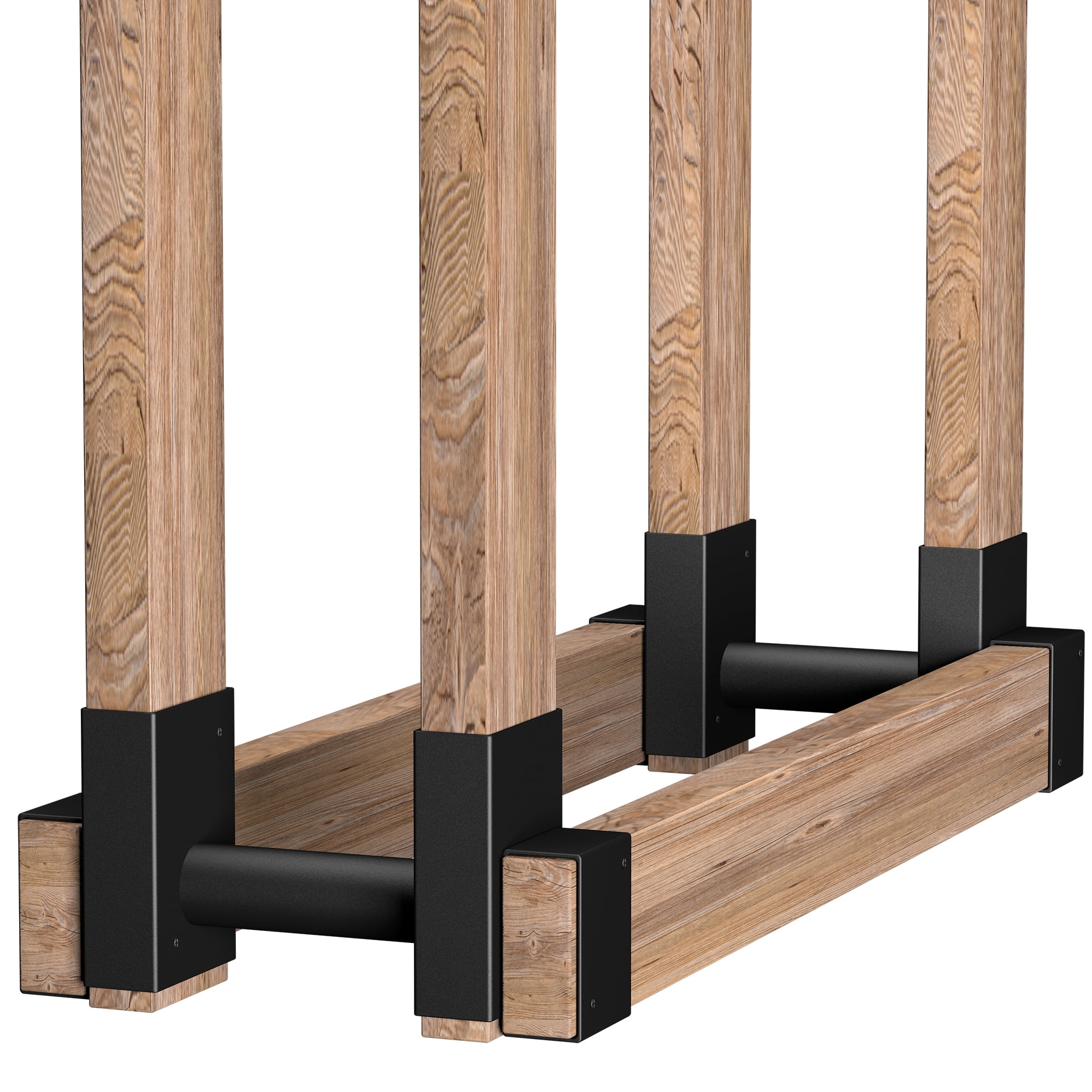 4-Pc Firewood Rack Log Brackets 2 x 4 Lumber 1/2 Cord Storage System Fire Wood 