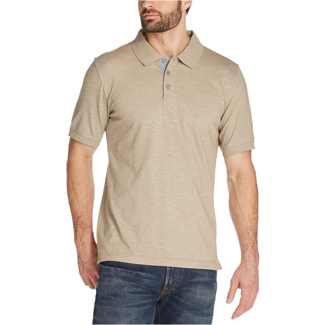 Polo de rugby resistente a la intemperie para hombre SS Melange, beige, pequeño