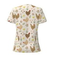 thumbnail image 6 of Fuzoiu Chicken Family Print Women's V-Neck T-Shirt,Women's Short Sleeve Top, Comfortable for Work, Leisure, and Sports, 6 of 7