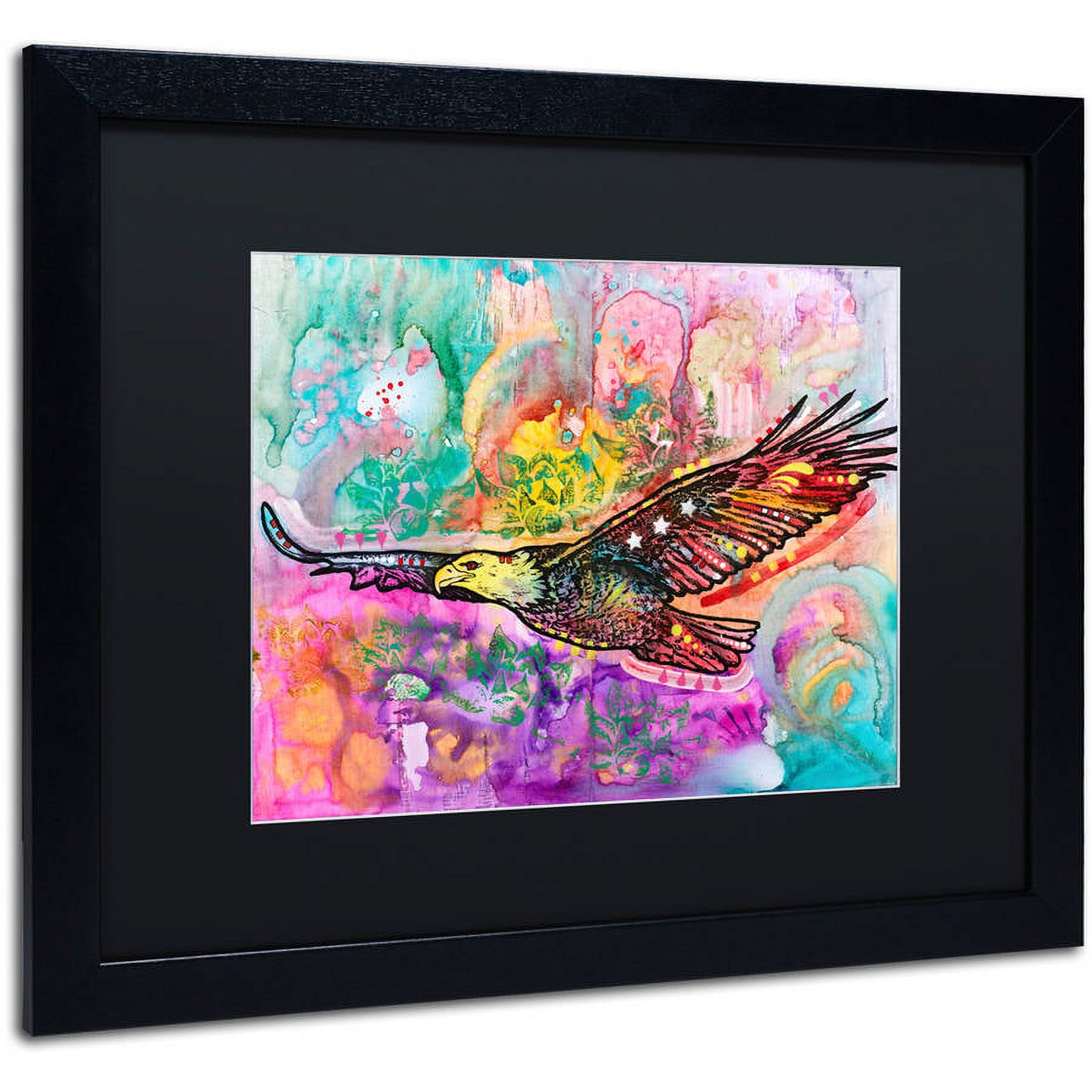 Trademark Fine Art "Eagle" Canvas Art by Dean Russo, Black Matte, Black Frame