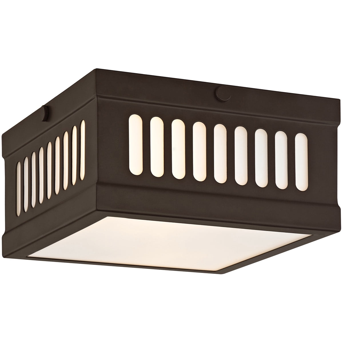 7.5 inch 2 Light Bronze Ceiling Light fixture with Hand Blown Satin Opal White Glass Shade
