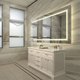 thumbnail image 3 of 63" x 32" Extra Large LED Light Backlit Bathroom Mirror Dual Lights Makeup Anti-Fog Memory 3 Colors Dimmable With Touch Button My Lux Decor Round, 3 of 7