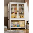 thumbnail image 3 of Armarios para dormitorio de bebé, armario, contenedores plegables para ropa, armarios visuales transparentes, estante organizador de ropa con soporte de carga estable, 3 of 4