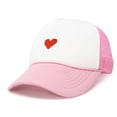 thumbnail image 3 of Dalix Pixel Heart Embroidered Valentines Mesh Trucker Hat in Light Pink White, 3 of 3