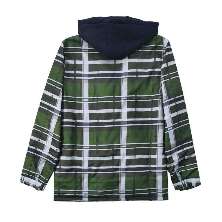YYDGH Men's Flannel Plaid Shirt Jacket Winter Warm Long Sleeve