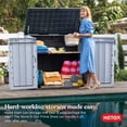 thumbnail image 6 of Keter Store-It-Out Prime 4.3 x 3.7 ft. Outdoor Resin Storage Shed with Easy Lift Hinges, Perfect for Yard Tools, Pool Toys and Garden Accessories, Grey, 6 of 8
